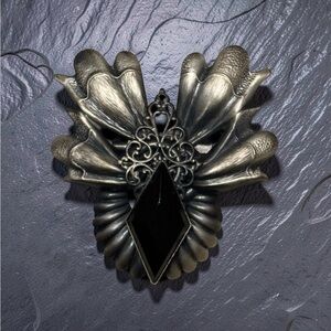 Vintage Black and Silver Brooch
